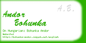 andor bohunka business card